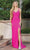 Dancing Queen 4283 - Lace Up Back Sheath Prom Dress Special Occasion Dress XS / Fuchsia