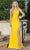 Dancing Queen 4283 - Lace Up Back Sheath Prom Dress Special Occasion Dress XS / Yellow