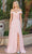 Dancing Queen 4289 - Off Shoulder A-Line Prom Dress with Slit Special Occasion Dress XS / Blush