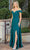 Dancing Queen 4289 - Off Shoulder A-Line Prom Dress with Slit Special Occasion Dress XS / Hunter Green