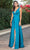 Dancing Queen 4304A - V-Neck Sleeveless Formal Dress Long Dresses XS / Teal