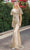 Dancing Queen 4309A - Flutter Sleeved Long Dress Long Dresses XS / Gold