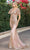 Dancing Queen 4309A - Flutter Sleeved Long Dress Long Dresses XS / Rose Gold
