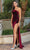 Dancing Queen 4312 - One Shoulder Velvet Prom Dress Special Occasion Dress XS / Burgundy