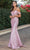 Dancing Queen 4315 - Floral Glittery Trumpet Long Gown Long Dresses XS / Blush