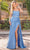 Dancing Queen 4324 - Beaded Waist Prom Dress Long Dresses XS / Dusty Blue