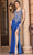 Dancing Queen 4325 - Embroidered Basque Prom Gown Long Dresses XS / Navy