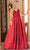 Dancing Queen 4326 - Lace Appliqued V-Neck Prom Gown Special Occasion Dress XS / Burgundy