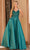 Dancing Queen 4326 - Lace Appliqued V-Neck Prom Gown Special Occasion Dress XS / Hunter Green