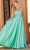Dancing Queen 4326 - Lace Appliqued V-Neck Prom Gown Special Occasion Dress XS / Mint