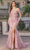 Dancing Queen 4332 - Off Shoulder Trumpet Evening Gown Long Dresses XS / Rose Gold