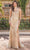 Dancing Queen 4334 - Open Strappy Back Lustrous Gown Special Occasion Dress XS / Gold