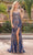 Dancing Queen 4335 - Strapless Sequin Ornate Prom Gown Special Occasion Dress XS / Navy