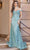Dancing Queen 4343 - Leaf-Patterned Glittery Gown Long Dresses XS / Sage