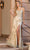 Dancing Queen 4354 - Embellished Prom Gown With Slit Special Occasion Dress XS / Gold