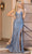 Dancing Queen 4354 - Embellished Prom Gown With Slit Special Occasion Dress XS / Steel Blue