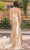 Dancing Queen 4356 - Draped Sleeve Embroidered Prom Gown Prom Dresses