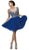 Dancing Queen - 9160 Cap Sleeve Adorned Sweetheart A-Line Cocktail Dress Cocktail Dresses XS / Royal Blue