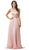 Dancing Queen - 9281 Sleeveless Open Back Chiffon Long Prom Dress Special Occasion Dress XS / Blush