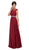 Dancing Queen - 9400 Illusion Neckline Beaded Belt A-Line Dress Bridesmaid Dresses XS / Burgundy