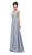Dancing Queen - 9400 Illusion Neckline Beaded Belt A-Line Dress Bridesmaid Dresses XS / Silver
