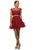 Dancing Queen - 9489 Lace Applique A-line Cocktail Dress Homecoming Dresses XS / Burgundy