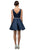 Dancing Queen - 9504 Jeweled Waistband Sweetheart Neck Satin A-line Cocktail Dress - 1 pc Navy in Size L available CCSALE