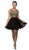 Dancing Queen - 9518 Lace Embellished Illusion A-Line Short Prom Dress Prom Dresses XS / Black