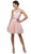 Dancing Queen - 9534 Bejeweled Collar Halter Lace A-Line Homecoming Dress Homecoming Dresses XS / Blush