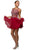 Dancing Queen - 9550 Mock Two-Piece A-Line Short Homecoming Dress Homecoming Dresses XS / Burgundy