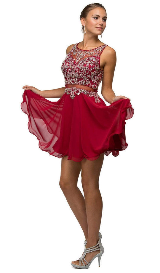 Dancing Queen - 9550 Mock Two-Piece A-Line Short Homecoming Dress