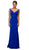 Dancing Queen - 9609 V-Neck Wide Waistband  Evening Dress Special Occasion Dress XS / Royal Blue