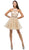 Dancing Queen - 9631 Appliqued Illusion High Neck Two-Piece Cocktail Dress Party Dresses XS / Champagne