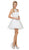 Dancing Queen - 9631 Appliqued Illusion High Neck Two-Piece Cocktail Dress Party Dresses XS / Off White