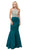 Dancing Queen - 9706 Teardrop Back Cutout Beaded Ornate Prom Dress Prom Dresses XS / Hunter Green