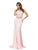 Dancing Queen 9763 Lace Illusion Bateau Mermaid Dress CCSALE 3XL / BLUSH