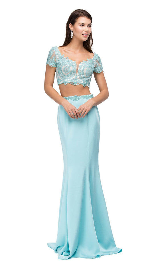 Dancing Queen - 9878 Two-Piece Sweetheart Sheath Prom Dress