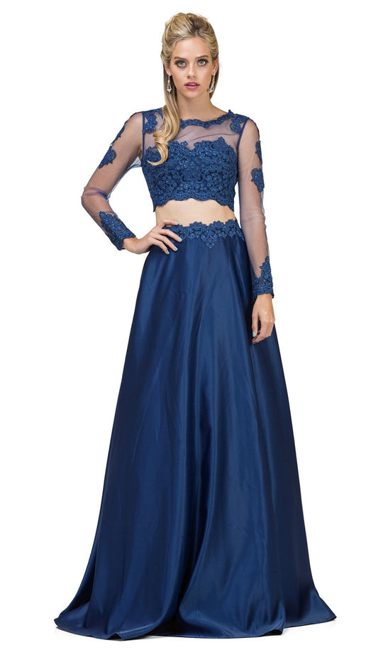 Dancing Queen - 9950 Two Piece Embellished A-line Prom Dress