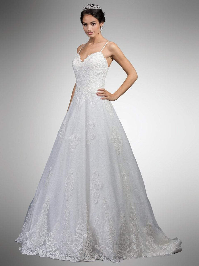 Dancing Queen Bridal - 41 Embroidered Sweetheart Fitted Gown Bridal Dresses XS / Off White