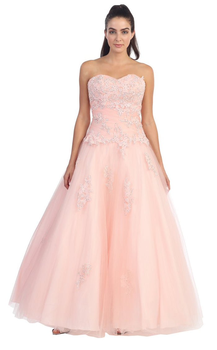 Dancing Queen Bridal - 8973 Charming Sweetheart Ball Gown Special Occasion Dress XS / Blush