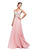 Dancing Queen Bridal - 9701 Off-the-Shoulder Long Prom Dress with Lace Applique Prom Dresses XS / Blush