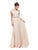Dancing Queen Bridal - 9701 Off-the-Shoulder Long Prom Dress with Lace Applique Prom Dresses XS / Champagne