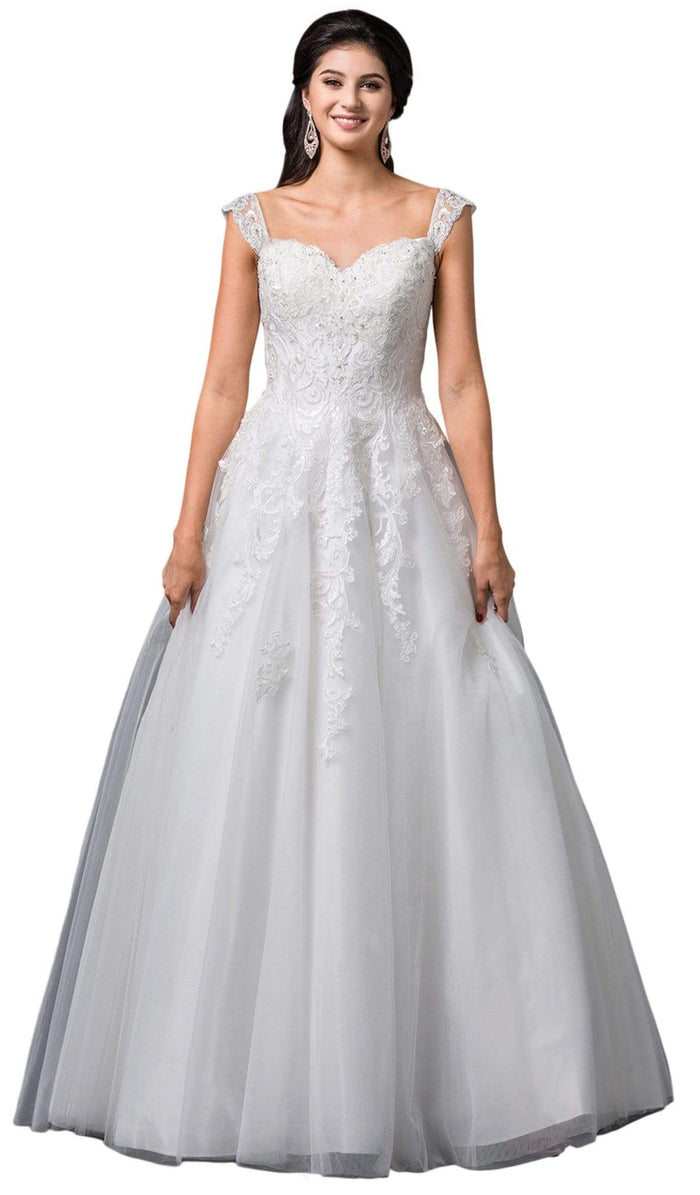 Dancing Queen Bridal - 99 Sleeveless Lace Sweetheart Ballgown Special Occasion Dress XS / Off White