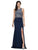 Dancing Queen Bridal - 9964 Ornate Cutout Illusion Gown Bridal Dresses XS / Navy
