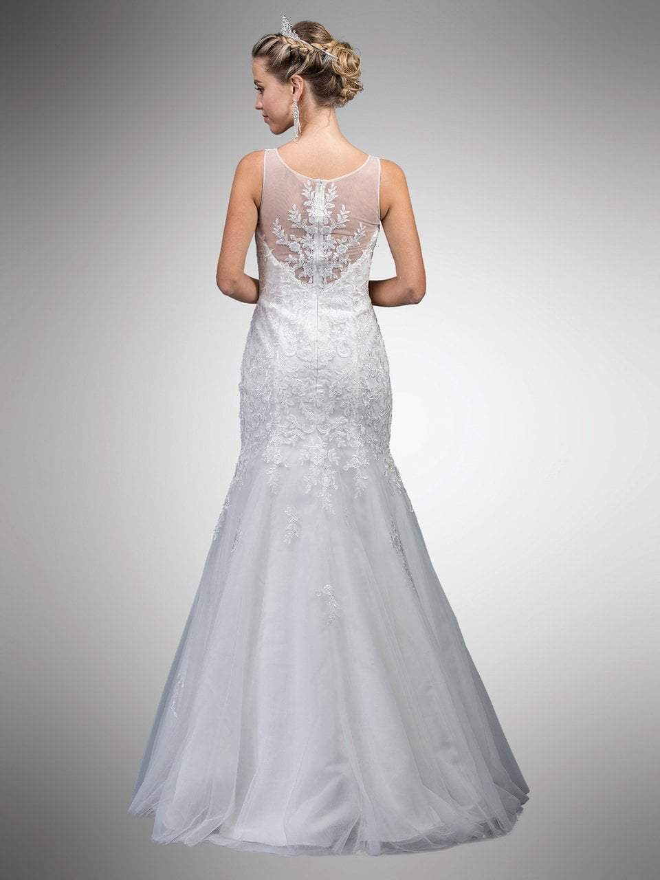 Dancing Queen Bridal - A7001 Sleeveless Beaded Lace Trumpet Gown ...