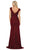 Dancing Queen - Cap Sleeves Embroidered Trumpet Gown 2920 - 1 pc Burgundy In Size M Available CCSALE M / Burgundy