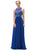 Dancing Queen Crystal Ornate Illusion Gown in Royal Blue 9327 CCSALE S / Royal Blue