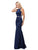 Dancing Queen High Jewel Mermaid Gown in Navy 9757 CCSALE S / Navy