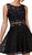 Dancing Queen Illusion Midriff Jeweled Lace A-Line Dress - 1 pc Black In Size S Available CCSALE S / Black