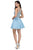 Dancing Queen Jeweled Illusion Lace A-Line Dress - 1 pc Sky Blue In Size M Available CCSALE M / Sky Blue